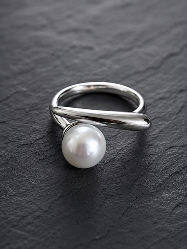 925 silber perlenring - silber,