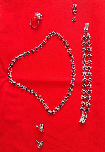 925 silber schmuckset blumen - silber,