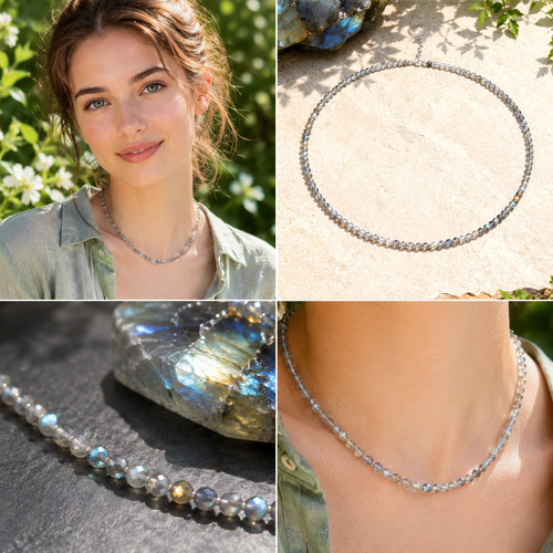Kette aus labradorith - kette, in