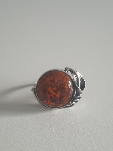 Vintage bernstein silberring - vintage,