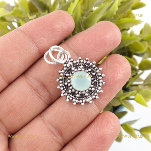 Runder aqua chalcedon - aqua,