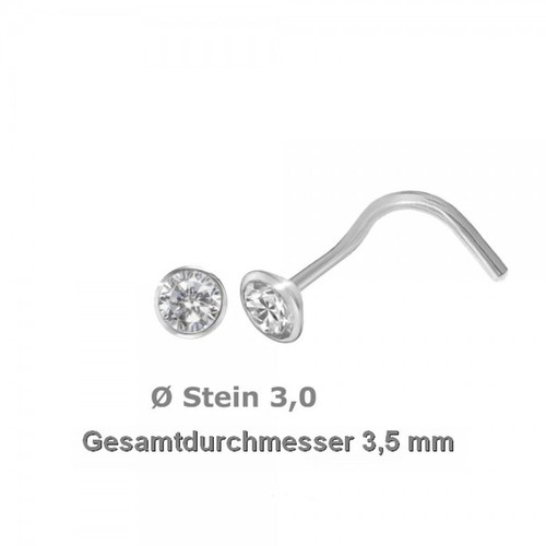 925 silber nasenpiercing 5 - 925, 3,5