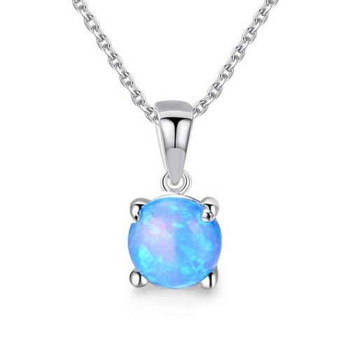 925 silber halskette blau - halskette,