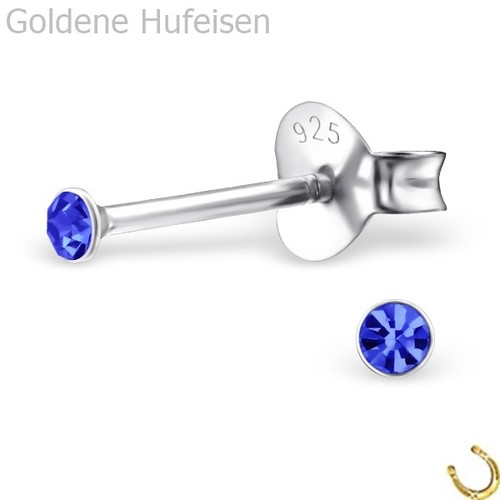 Mini kristall ohrstecker - ohrstecker, 925