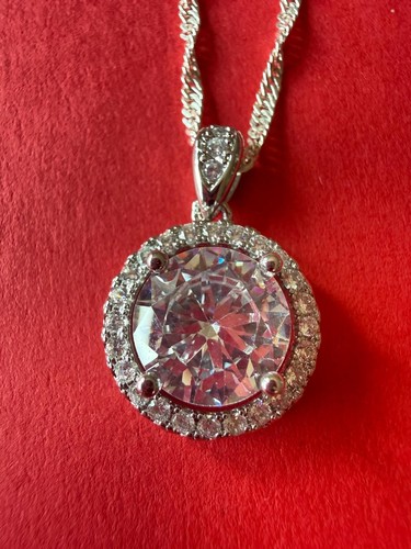 925 silber kette mit zirkonia - silber,