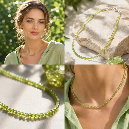 Kette aus hochwertigem peridot - kette,